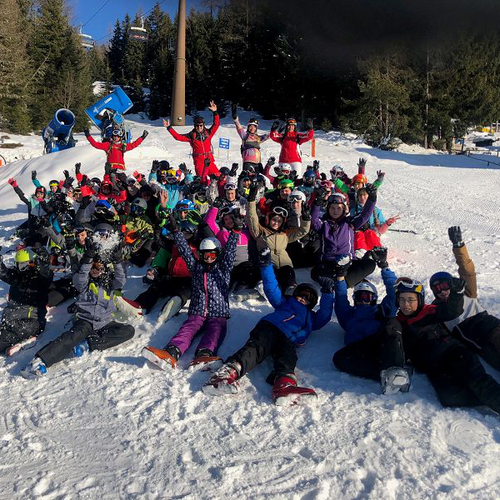 Schüler auf der Wintersportwoche